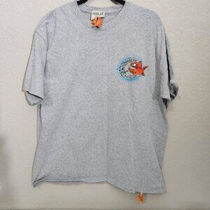 Pirana Joe T-Shirt Mens XL Antigua Gray Graphic  Embroidered